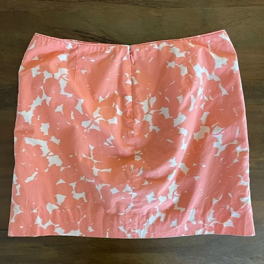 J. Crew Misted Gladiola Coral Peach Ivory Print Mini Skirt